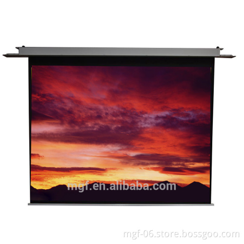 High ceiling hanging motorized projector screen/Black diamond screen